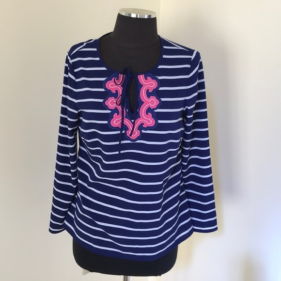 VINEYARD VINES Size XS Navy with white striped tunic - Picture 1 of 7